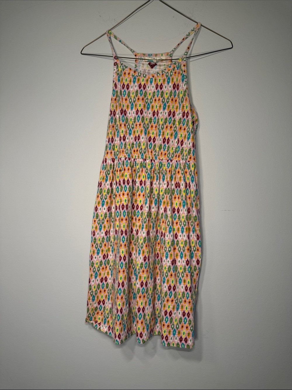 Roxy Multicolor Printed Spaghetti-Strap Sundress. Size 14. SKU AE212-103